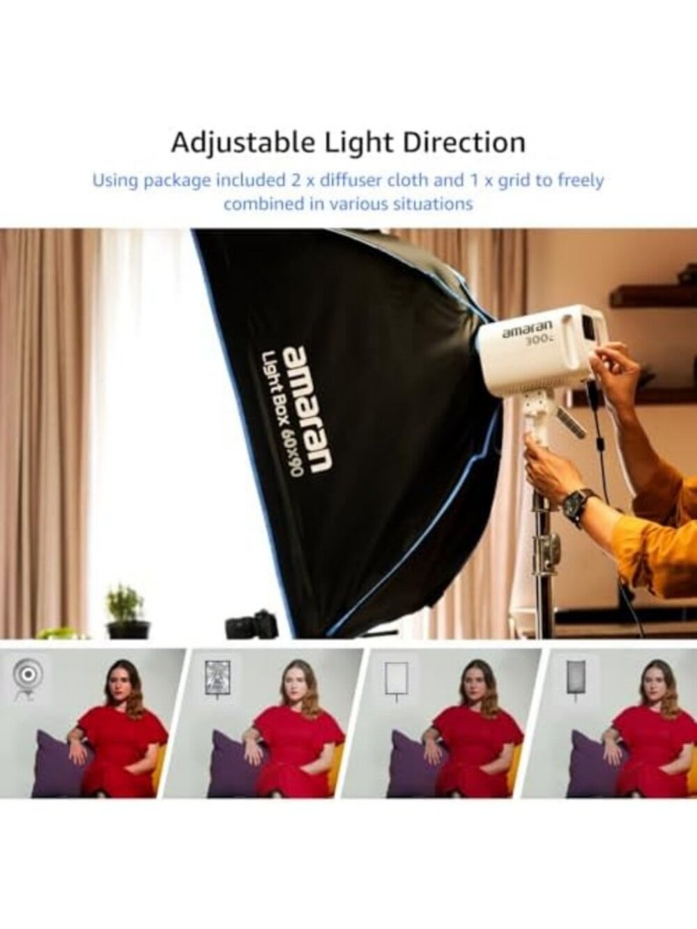 Light Box 60x90 - Soft Box, Foldable Quick-Setup, Narrow Rectangular Design - Picture 3 of 6